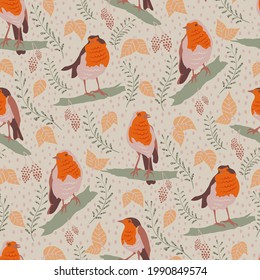 robin birds seamless surface pattern design for stationary, wall art , wallpaper, fabric and more.