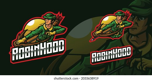  Robin Hood Archer Gaming Mascot Logo