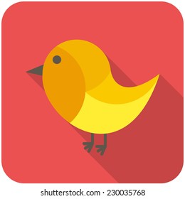 Robin icon (flat design with long shadows)