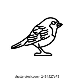 Robin Outline Icon, Vector illustration