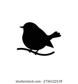 Robin silhouette icon vector illustration.



