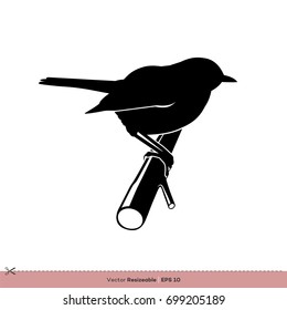 Robin, Sparrow - Bird Silhouette Vector Logo Template Illustration Design. Vector EPS 10.