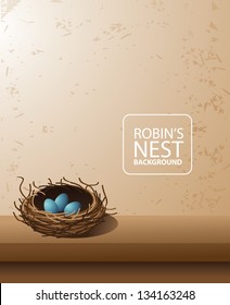 Robin's Nest Background.  EPS 8 vector, grouped for easy editing. No open shapes or paths.