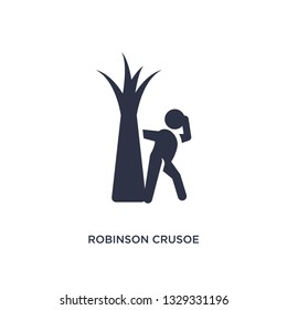 robinson crusoe icon. Simple element illustration from literature concept. robinson crusoe editable symbol design on white background. Can be use for web and mobile.