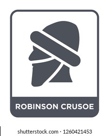 robinson crusoe icon vector on white background, robinson crusoe trendy filled icons from Education collection, robinson crusoe simple element illustration