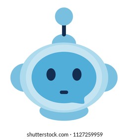 Robo advisor. Character. Robot head. Chatbot. 