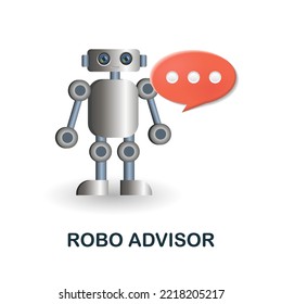 Robo Advisor icon. 3d illustration from fintech industry collection. Creative Robo Advisor 3d icon for web design, templates, infographics and more