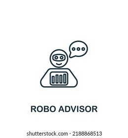 Icono de Robo Advisor. Monocromo simple icono de la industria Fintech para plantillas, diseño web e infografías