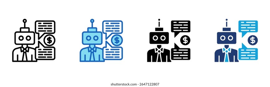 Ícone do Robo Advisor Ilustração de vetor de vários estilos