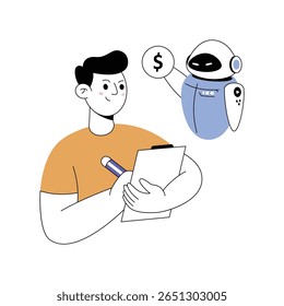 Ilustrações do Robo Advisor Modern. Arquivo Eps 10 no plano de fundo transparente