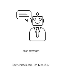 robo advistors concept line icon. Simple element illustration. robo advistors concept outline symbol design.