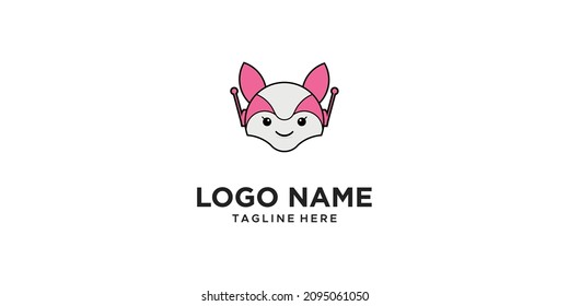 Robo Cat Logo Design Vector
