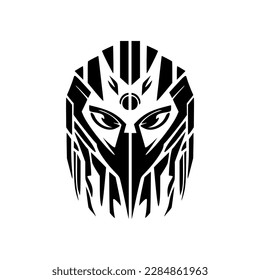 Robo icon in black and white combination with a vector element.
