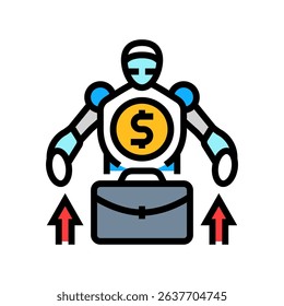 robo investment portfolio fintech color icon vector. robo investment portfolio fintech sign. isolated symbol illustration