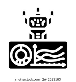 vetor de ícone de glifos fintech do portfólio de investimento robo. sinal fintech do portfólio de investimento robo. ilustração de símbolo isolado