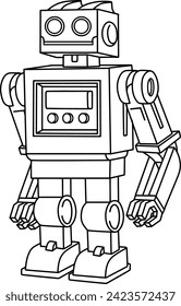 robo line vector illustration isolated on white background