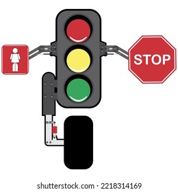 Ilustración del vector de luz de tráfico de Robo