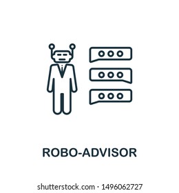 Robo-Advisor outline icon. Thin line concept element from fintech technology icons collection. Creative Robo-Advisor icon for mobile apps and web usage.