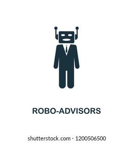 Robo-Advisors icon. Monochrome style design from fintech icon collection. UI and UX. Pixel perfect robo-advisors icon. For web design, apps, software, print usage.