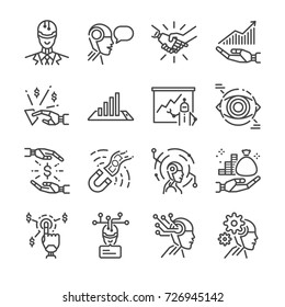 Robo-advisors Line Icon Set. Included The Icons As Robot, Ai, Cyborg, Fintech, Financial And More.