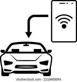 Robocar Control App Vector Icon Design, Future transportation Symbol, Driverless Green Transport innovation Sign, Autonomous aerial vehicle Stock Illustration, Automotive Operating Application Concept