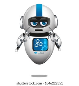 caricatura robot 3D mascota en vector