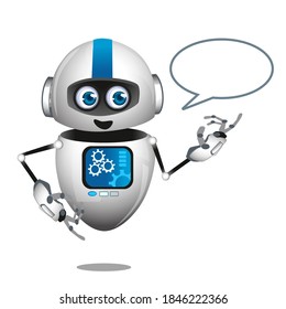 robot 3D mascot cartoon in vector