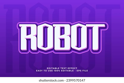 Robot 3d text effect, editable text for template headline