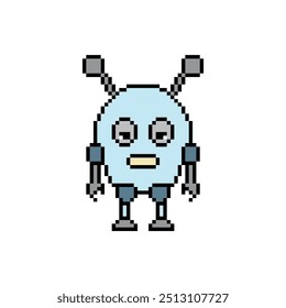 robot 8 bit icon scientist Pixel art 8-bit for game