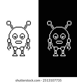 Roboter 8-Bit-Ikone Wissenschaftler Pixel Kunst 8-Bit für Spiel