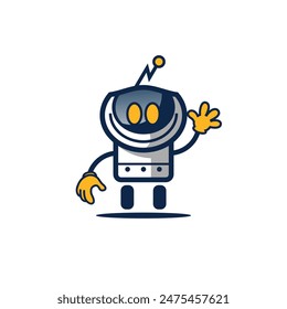 robot abstract logo modern style