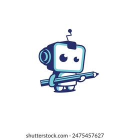 robot abstract logo modern style