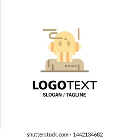 Robot Advisor, Adviser, Advisor, Algorithm, Analyst Business Logo Template. Flat Color