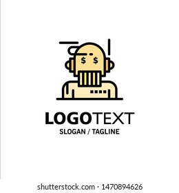 Robot Advisor, Adviser, Advisor, Algorithm, Analyst Business Logo Template. Flat Color. Vector Icon Template background