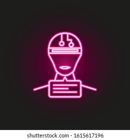 Robot advisor chat neon style icon. Simple thin line, outline vector of robo icons for ui and ux, website or mobile application