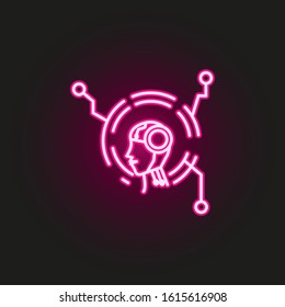 robot advisor neon style icon. Simple thin line, outline vector of robo icons for ui and ux, website or mobile application