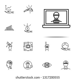 Robot advisor notebook chat icon. Robo icons universal set for web and mobile