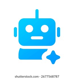 Robot ai icon. machine, bot, digital, smart, automation, cyber, intelligence, humanoid. Vector Icon Illustration
