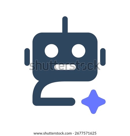 Robot ai icon. machine, bot, digital, smart, automation, cyber, intelligence, humanoid. Vector Icon Illustration