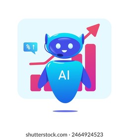 Robot AI sales improvement. Trading bot Stock trading concept Artificial intelligence Abstract background