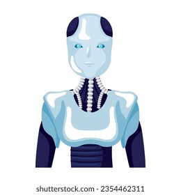 robot ai technology front view icon isolated