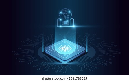 The Robot AI technology futuristic circuit digital vector. Abstract digital futuristic design. AI, artificial intelligence. Modern robot futuristic design.