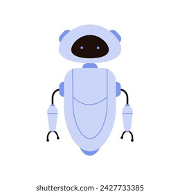 Robot android, AI bot character for futuristic service and communication vector illustration