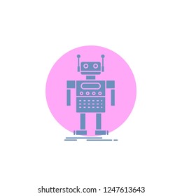 robot, Android, artificial, bot, technology Glyph Icon.