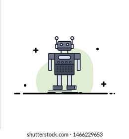 robot, Android, artificial, bot, technology Flat Color Icon Vector. Vector Icon Template background