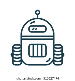 Robot Android Flat Line Icon Illustration Isolated Industrial