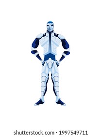 Robot android on white background