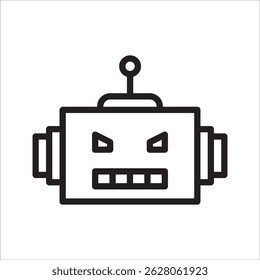 Robot Angry Expression simple line icon