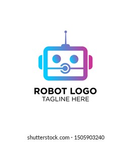 Robot Antenna Logo Template Stock Vector (Royalty Free) 1505903240