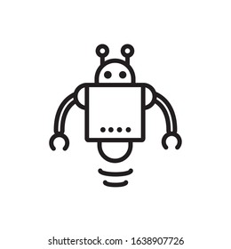 robot antennas technology character artificial machine vector illustration linear design
